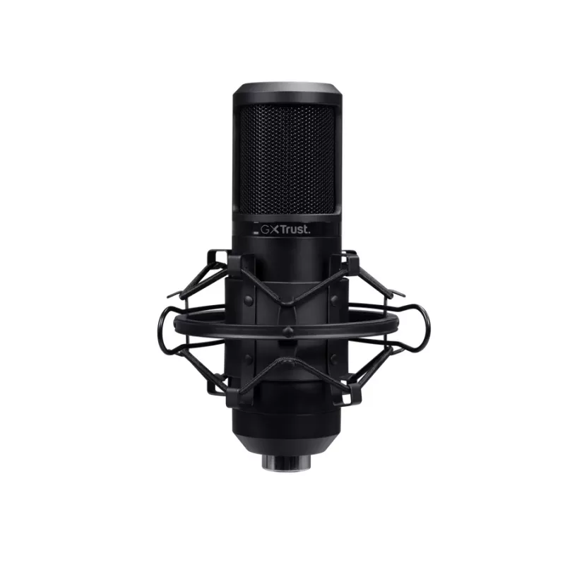 Stuudiomikrofon TRUST GXT 269 Emita II — juhtmega USB, metallkorpus, lauakinnitus, must (42×162×42 mm)