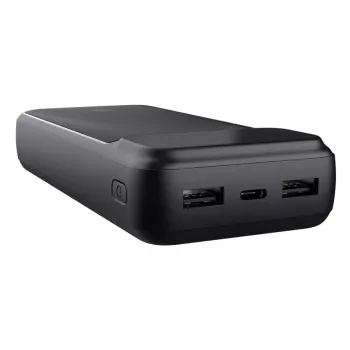 Akupank TRUST 25883 — 20000 mAh Li‑Ion, PD ja Quick Charge 3.0, 2×USB‑A + 1×USB‑C, 20 W, must
