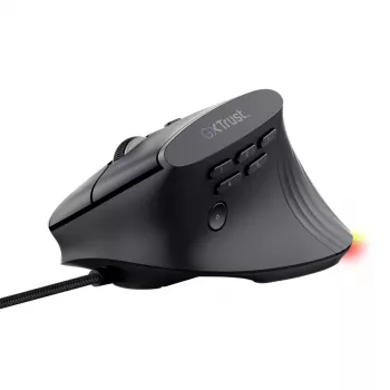 Mängurihiir TRUST GXT 145 Rexxa paremakäeline USB Type-A 12800 DPI, juhtmega, RGB-ratas, must