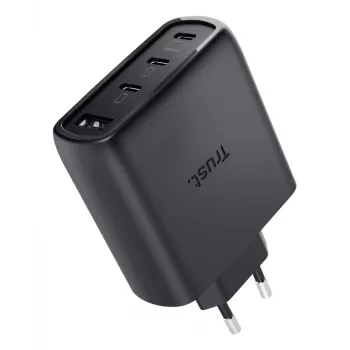 TRUST Maxo 65W siseruumide vahelduvvoolu kiirlaadija, 3× USB-C, max 20 V, 2 m kaabel, must