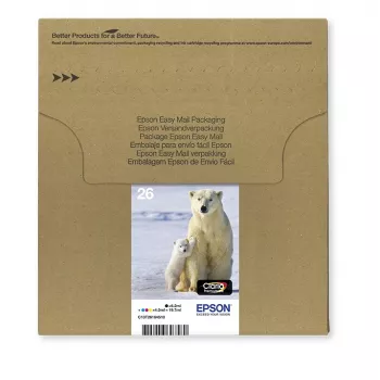 Epson Polar bear Multipack 4-värviline 26 EasyMail, standardtootlus, must, tsüaan, magenta, kollane, pigmendipõhine tint, värvainepõhine tint, 6,2 ml, 4,5 ml