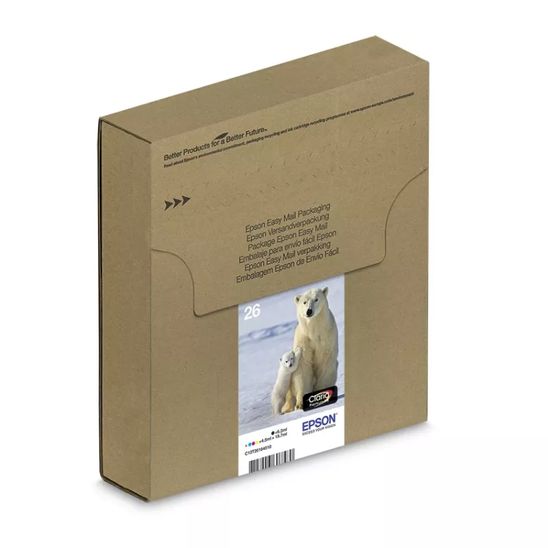 Epson Polar bear Multipack 4-värviline 26 EasyMail, standardtootlus, must, tsüaan, magenta, kollane, pigmendipõhine tint, värvainepõhine tint, 6,2 ml, 4,5 ml