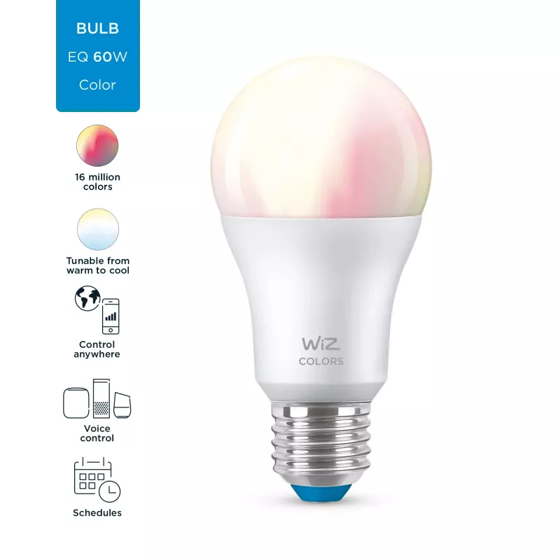 Nutipirn Telekom WiZ Bulb 8W (Eq.60W) A60 E27 — Wi-Fi/Bluetooth, 8 kWh/1000h, 60×122 mm
