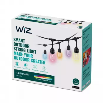 WiZ String Lights, nutikas valguskett, Wi-Fi/Bluetooth, must, Wi-Fi 4 (802.11n), 802.11b, 802.11g, LED, plastik