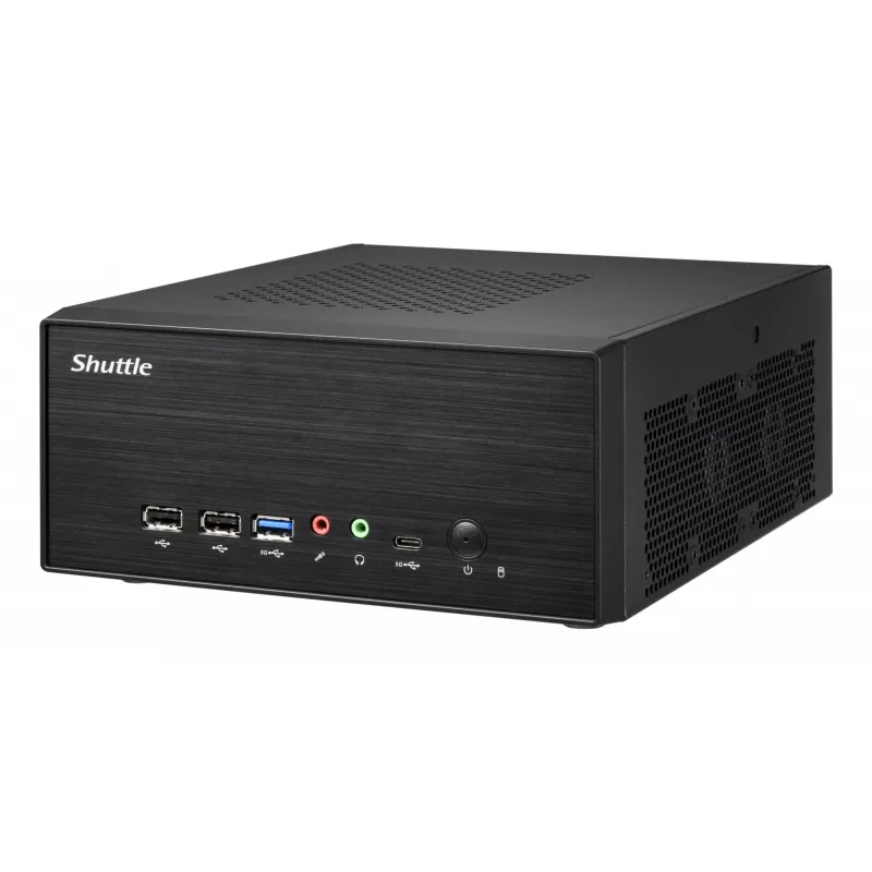 Shuttle XPC õhuke Barebone XB860G2 - S1851, Intel H860, 1xDP, 2xHDMI, 2 PCIe pesa (1x 16X ja 1x X1), 2x Intel LAN (1G + 2.5G), 8x USB, 3x M.2, 24/7 püsiv töö