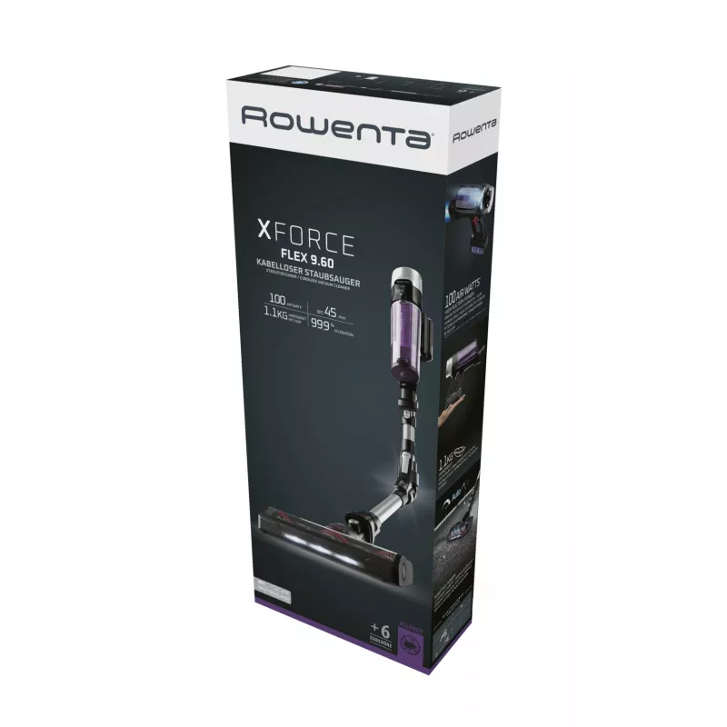 Rowenta RH2037 2-in-1 stick vacuum aku Dry Bagless 0.4 L 250 W Must, Lilla
