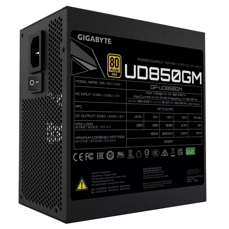 GIGABYTE UD850GM toiteplokk 850 W 20+4 pin ATX ATX Must