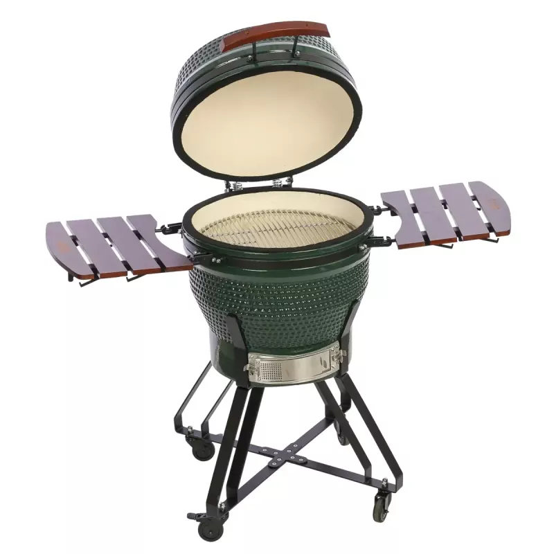 TARGUS Kamado Pro 22-tolline grill Suurus M (TunaBone) – keraamiline kamado, 22-tolline küpsetuspind, roheline