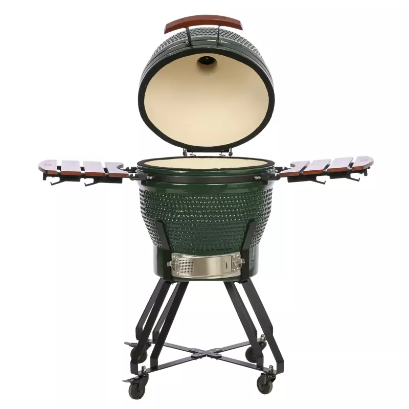 TARGUS Kamado Pro 22-tolline grill Suurus M (TunaBone) – keraamiline kamado, 22-tolline küpsetuspind, roheline