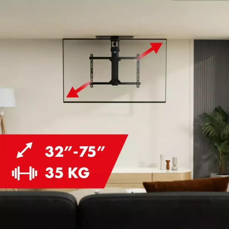 Lae elektriline TV-kinnitus MACLEAN MC-490 32–75-tollisele telerile, mootoriga kallutus ja pööramine