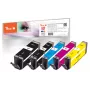 Peach PI100-356 tindikassett 5 tk ühilduv Standardtootlikkusega must, tsüaan, magenta, kollane