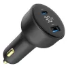 Autolaadija Gembird TA-UC-AC2PD30LCD-CAR-01, USB-C, 30 W, 12–24 V, must