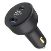 Autolaadija Gembird TA-UC-AC2PD30LCD-CAR-01, USB-C, 30 W, 12–24 V, must