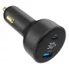 Autolaadija Gembird TA-UC-AC2PD30LCD-CAR-01, USB-C, 30 W, 12–24 V, must