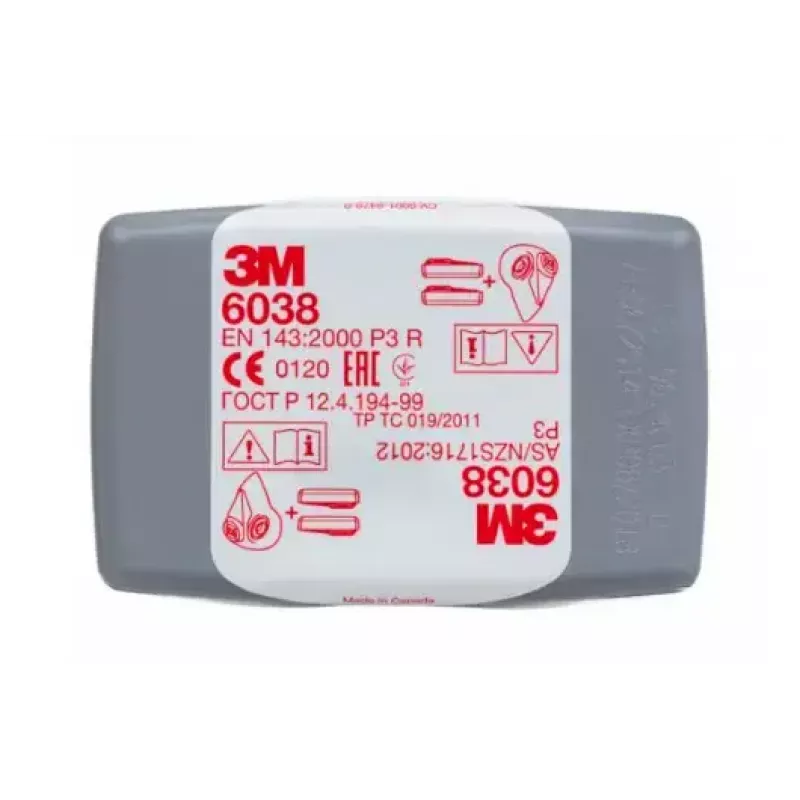 Gaasi- ja aurukassett 3M 6038 P3 filtreerimine 80 tk