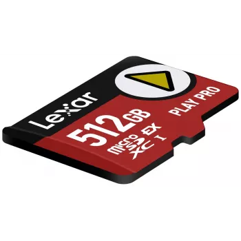 MicroSDXC välkmälu Lexar PLAY PRO 512 GB UHS-I U3 — 900 MB/s lugemine, 600 MB/s kirjutamine