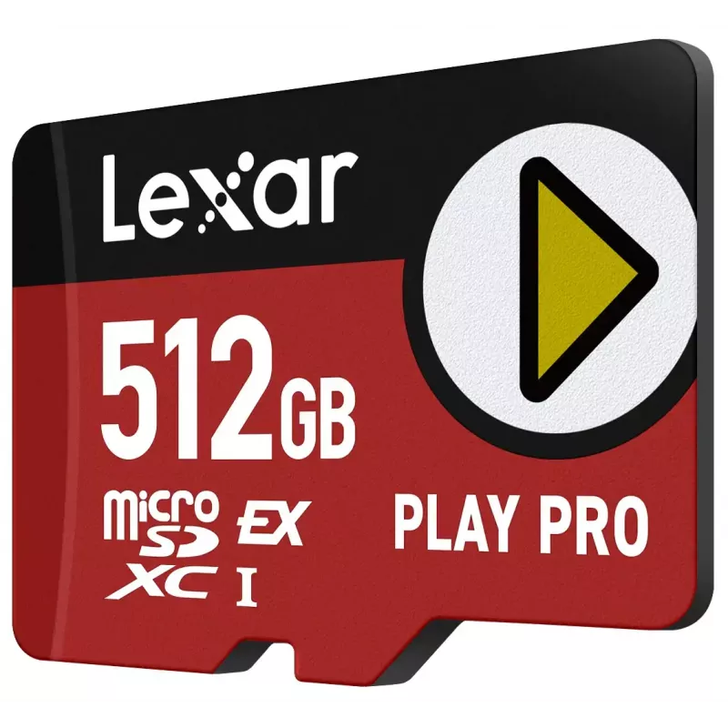MicroSDXC välkmälu Lexar PLAY PRO 512 GB UHS-I U3 — 900 MB/s lugemine, 600 MB/s kirjutamine