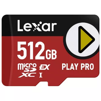 MicroSDXC välkmälu Lexar PLAY PRO 512 GB UHS-I U3 — 900 MB/s lugemine, 600 MB/s kirjutamine