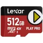 MicroSDXC välkmälu Lexar PLAY PRO 512 GB UHS-I U3 — 900 MB/s lugemine, 600 MB/s kirjutamine