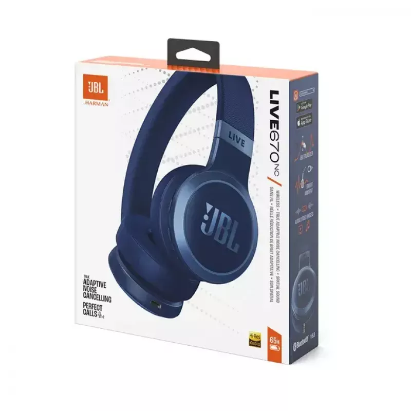 JBL Live 670NC Peakomplekt Juhtmevaba Peapael Kõned/Muusika Bluetooth Sinine