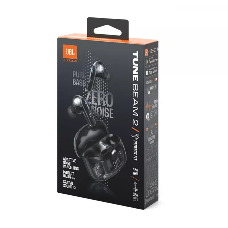 JBL Tune Beam 2 Ghost Edition kõrvaklapid juhtmevabad kõrvasisesed muusika/igapäev Bluetooth must
