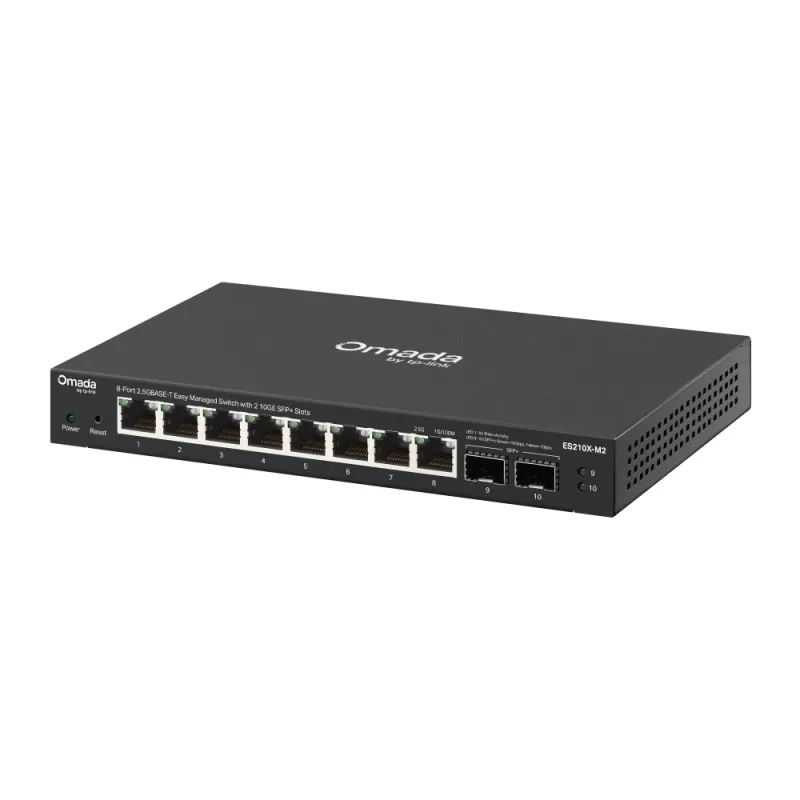Hallatav 2,5G Etherneti lüliti TP‑Link ES210X‑M2 — 8x 2,5G (100/1000/2500), 80 Gbit/s, töölauale/seinale kinnitatav