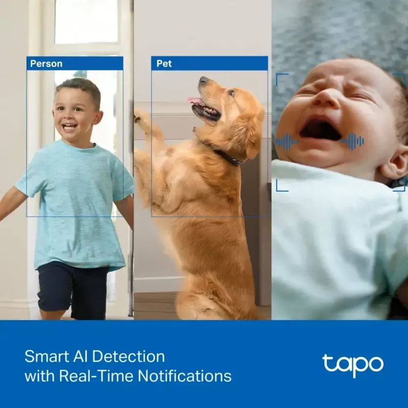 TP-LINK Tapo C250 | Pan/Tilt AI Home Security Wi-Fi Camera | PTZ | 8 MP | 4mm/F1.6 | H.265 | MicroSD Card kuni 512 GB