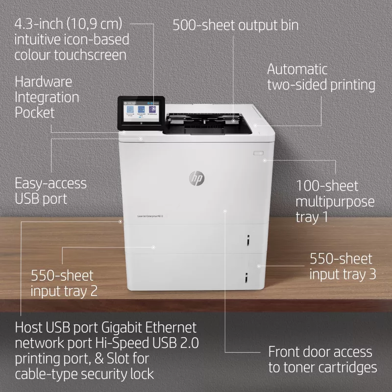 Printer HP LaserJet Enterprise M612dn Laser Valge