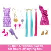 Barbie Fun & Fancy Hair Nukk – eriti pikkade värviliste blondide juuste ja soengutarvikutega