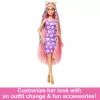 Barbie Fun & Fancy Hair Nukk – eriti pikkade värviliste blondide juuste ja soengutarvikutega