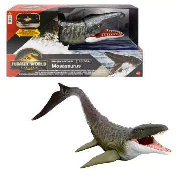 Jurassic World Rebirth Super Colossal Mosasaurus mängufiguur, dinosauruse mänguasi