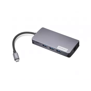 Dokkimisadapter Lenovo GX91M73946 USB-C juhtmega, 100W, HDMI, VGA, 3x USB-A, SD-lugeja, Gigabit Ethernet, 4K@30Hz, hall