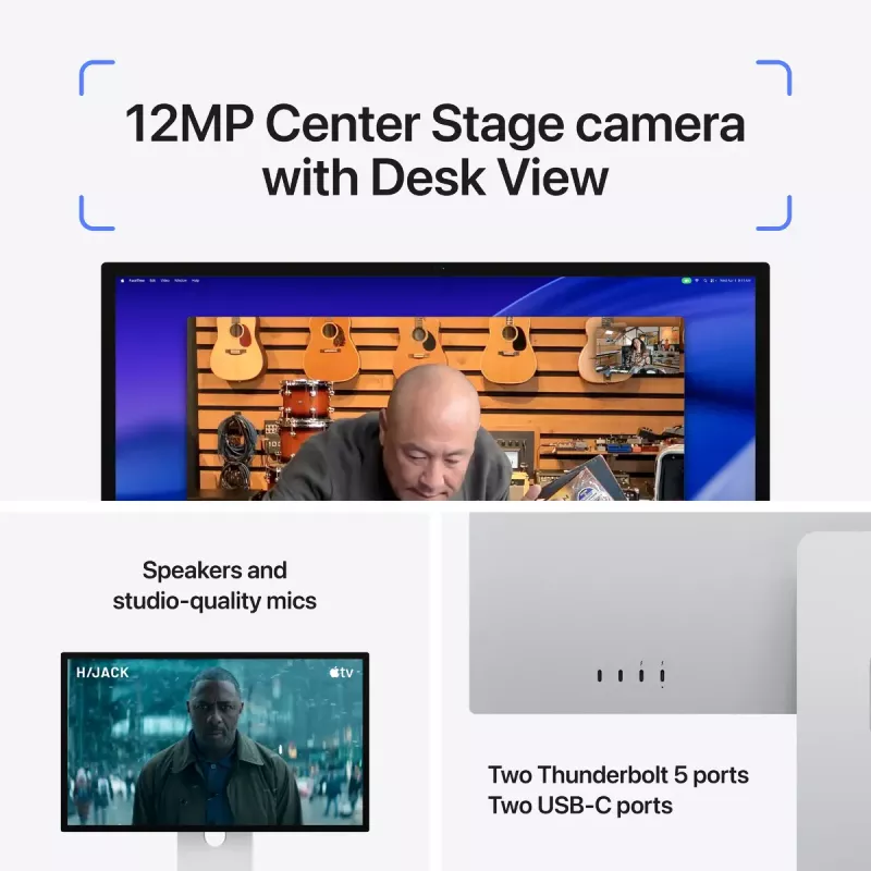 Monitor Apple Studio Display XDR — 27 tolli 5K (5120×2880), LED, nanotekstuuriga klaas, kallutatav ja kõrgusreguleeritav alus, hõbedane