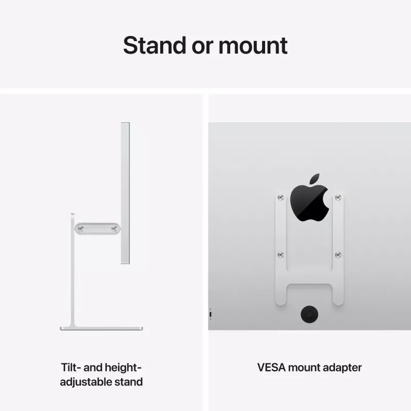 Monitor Apple Studio Display XDR — 27 tolli 5K (5120×2880), LED, nanotekstuuriga klaas, kallutatav ja kõrgusreguleeritav alus, hõbedane