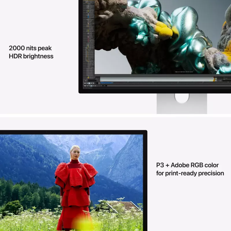 Monitor Apple Studio Display XDR — 27 tolli 5K (5120×2880), LED, nanotekstuuriga klaas, kallutatav ja kõrgusreguleeritav alus, hõbedane