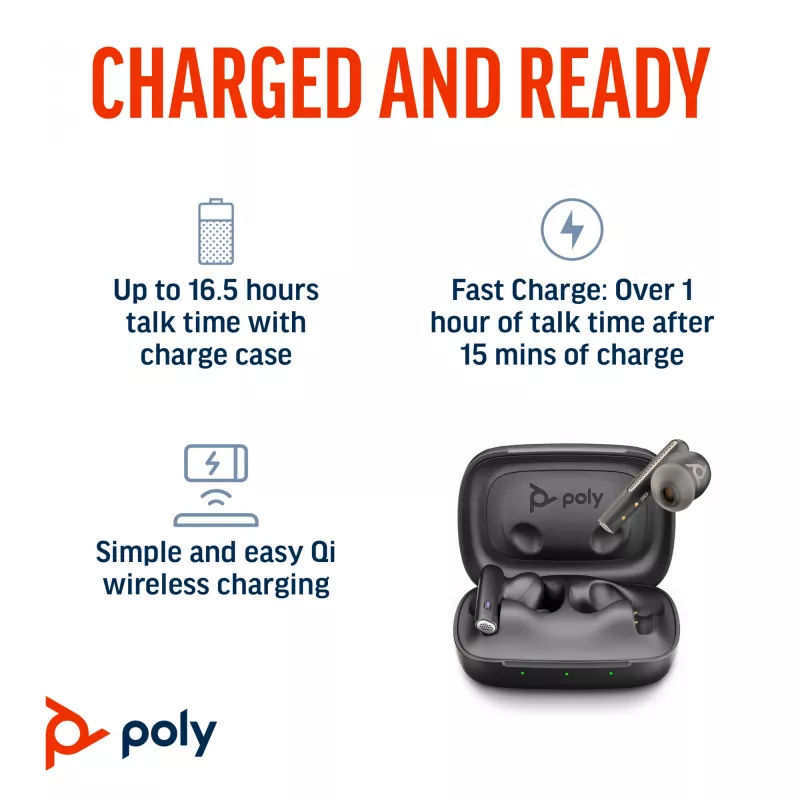 HP Poly Voyager Free 60 UC M Carbon Must kõrvaklapid + BT700 USB-C adapter + Basic laadimisümbris