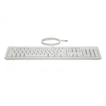 HP 225 Juhtmega Hiire ja Klaviatuuri Komplekt, Täissuuruses (100%), Juhtmega, USB, Valge, Hiir kaasas