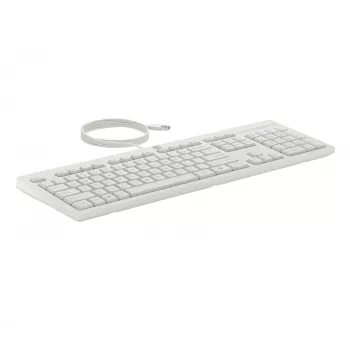 HP 225 Juhtmega Hiire ja Klaviatuuri Komplekt, Täissuuruses (100%), Juhtmega, USB, Valge, Hiir kaasas