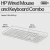 HP 225 Juhtmega Hiire ja Klaviatuuri Komplekt, Täissuuruses (100%), Juhtmega, USB, Valge, Hiir kaasas
