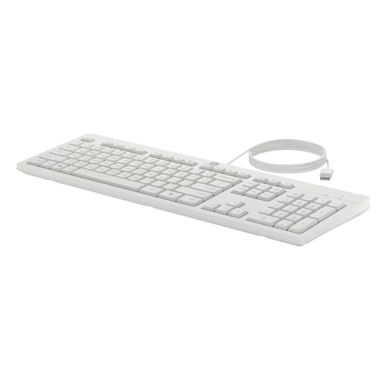 HP 225 Juhtmega Hiire ja Klaviatuuri Komplekt, Täissuuruses (100%), Juhtmega, USB, Valge, Hiir kaasas
