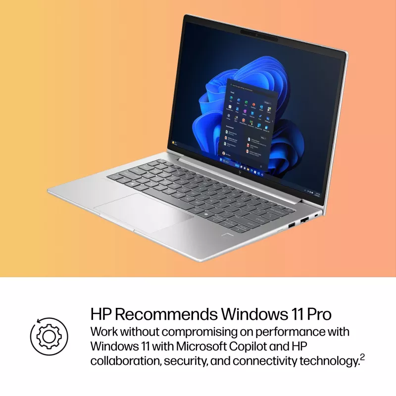 HP EliteBook 6 G1i Intel Core Ultra 7 255U sülearvuti 35,6 cm (14 tolli) WUXGA 16 GB DDR5-SDRAM Wi-Fi 7 (802.11be) Windows 11 Pro AI arvuti Hõbedane