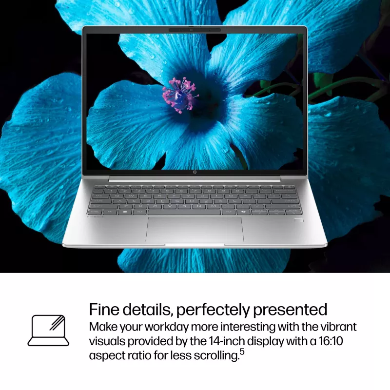 HP ProBook 4 G1iR Intel Core 5 120U sülearvuti 35,6 cm (14 tolli) WUXGA 16 GB DDR5-SDRAM Wi-Fi 6E (802.11ax) Windows 11 Pro Hõbedane