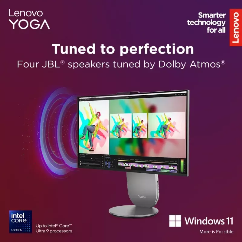 Kõik-ühes lauaarvuti Lenovo Yoga AIO 9 27IAH10 — 27-tolline QHD, Intel Core Ultra 7 255H, 16 GB LPDDR5x, 1 TB SSD, Intel Arc 140T, Windows 11 Home