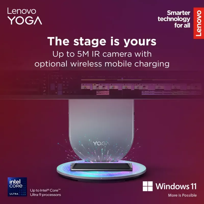 Kõik-ühes lauaarvuti Lenovo Yoga AIO 9 27IAH10 — 27-tolline QHD, Intel Core Ultra 7 255H, 16 GB LPDDR5x, 1 TB SSD, Intel Arc 140T, Windows 11 Home