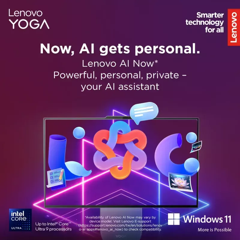 Kõik-ühes lauaarvuti Lenovo Yoga AIO 9 27IAH10 — 27-tolline QHD, Intel Core Ultra 7 255H, 16 GB LPDDR5x, 1 TB SSD, Intel Arc 140T, Windows 11 Home