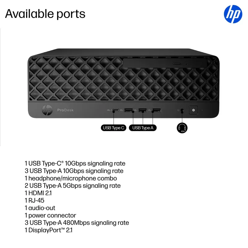 PC HP ProDesk 4 SFF G1i AI — Intel Core Ultra 7 265 (5.3 GHz, 20 tuuma), 16 GB DDR5, 1 TB NVMe SSD, Windows 11 Pro, Wi‑Fi 6E