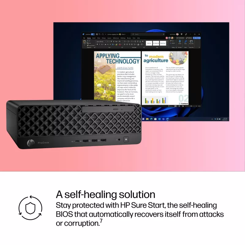 PC HP ProDesk 4 SFF G1i AI — Intel Core Ultra 7 265 (5.3 GHz, 20 tuuma), 16 GB DDR5, 1 TB NVMe SSD, Windows 11 Pro, Wi‑Fi 6E