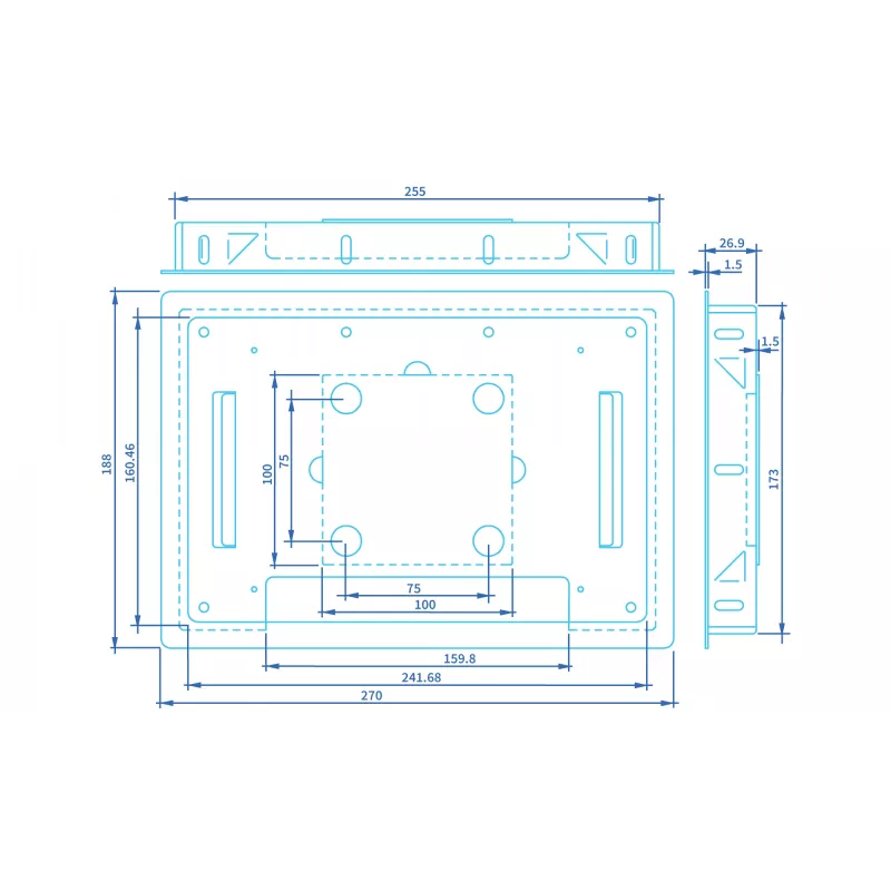 Mount ProDVX FM-10S — must monitori kinnitus, 270×188×27,4 mm, 0,67 kg, 1 tk