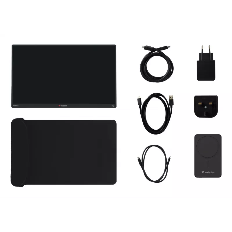 Kaasaskantav monitor VERBATIM 13.3 tolli WUXGA (1920x1200) IPS puuteekraan, aku, USB-A/USB-C, 3.5 mm, alumiinium, 0.925 kg