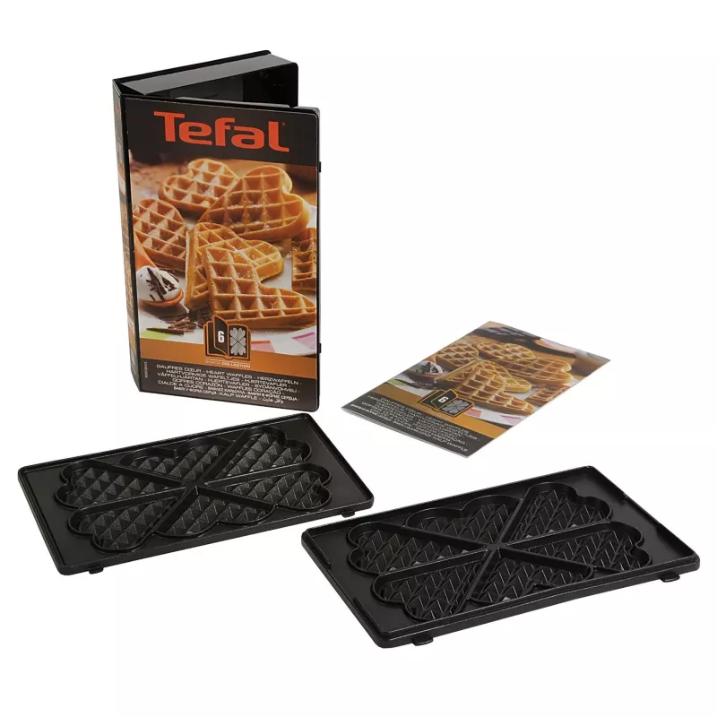Tefal XA800612 südamekujulised vahvliplaadid SW852 võileivagrillile, must
